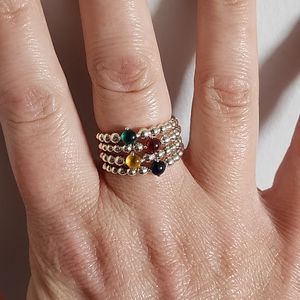 Yellow Beaded Pandora Ring